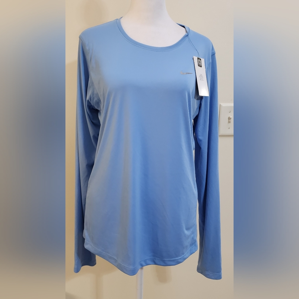 NWT Blue Nike Running Long Sleeve Dri-Fit Top Women's Size L